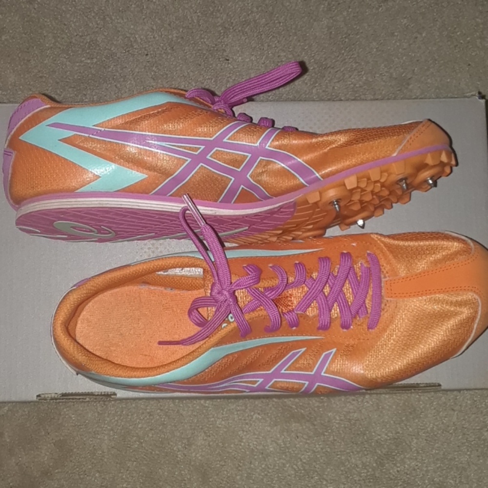 Asics Orange/Pink/Teal LD Track Spikes